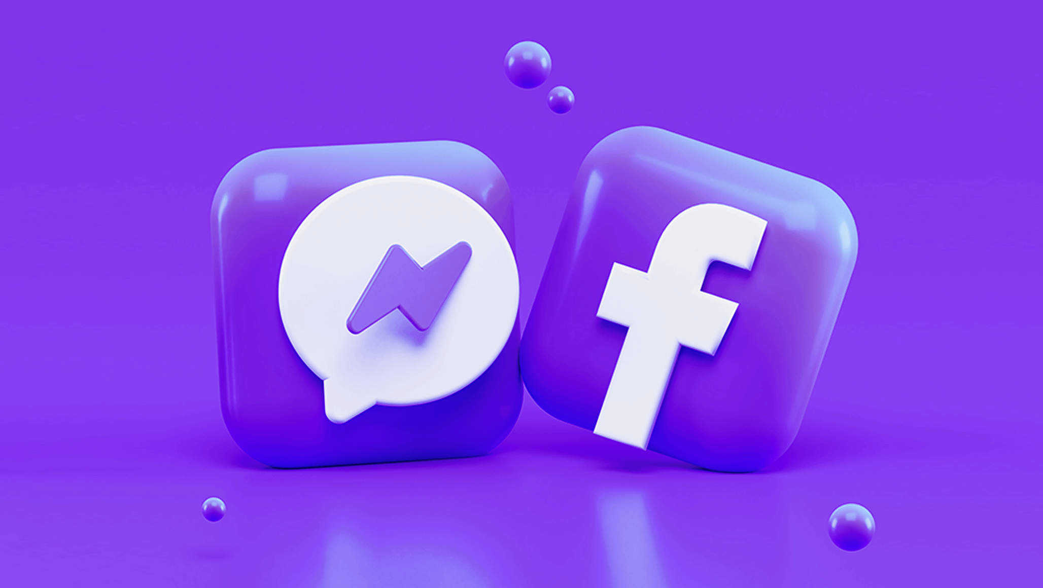 Facebook and Messenger Icons on Purple Background