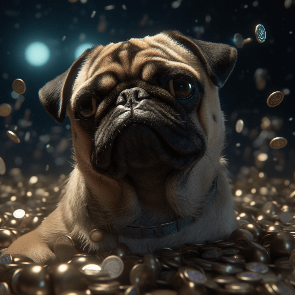 Pug With Money Everywhere