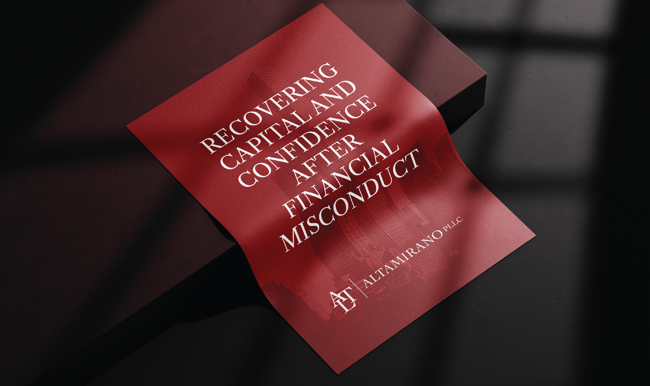 Red poster with white text: 