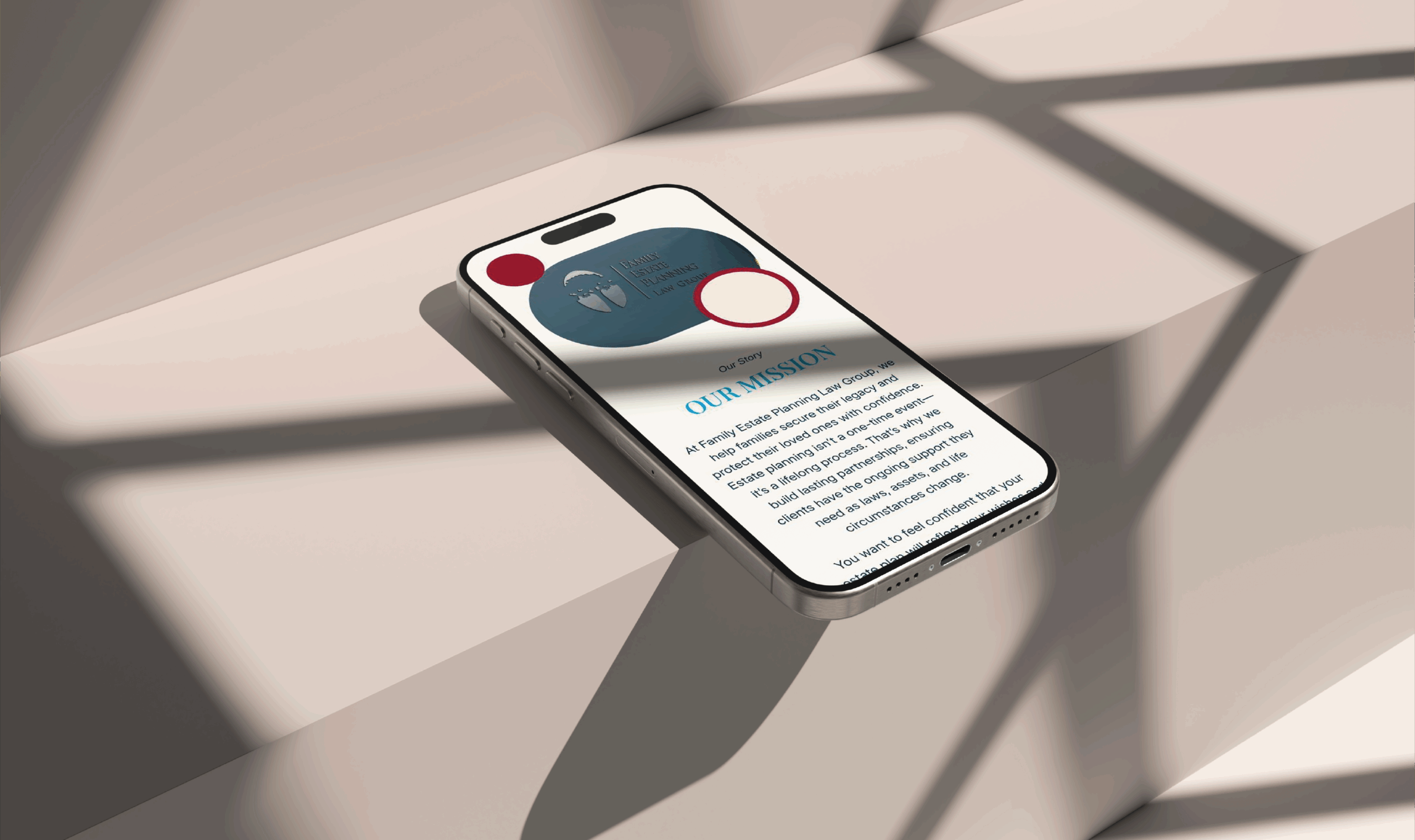 A smartphone with the new FEPLG website displaying 