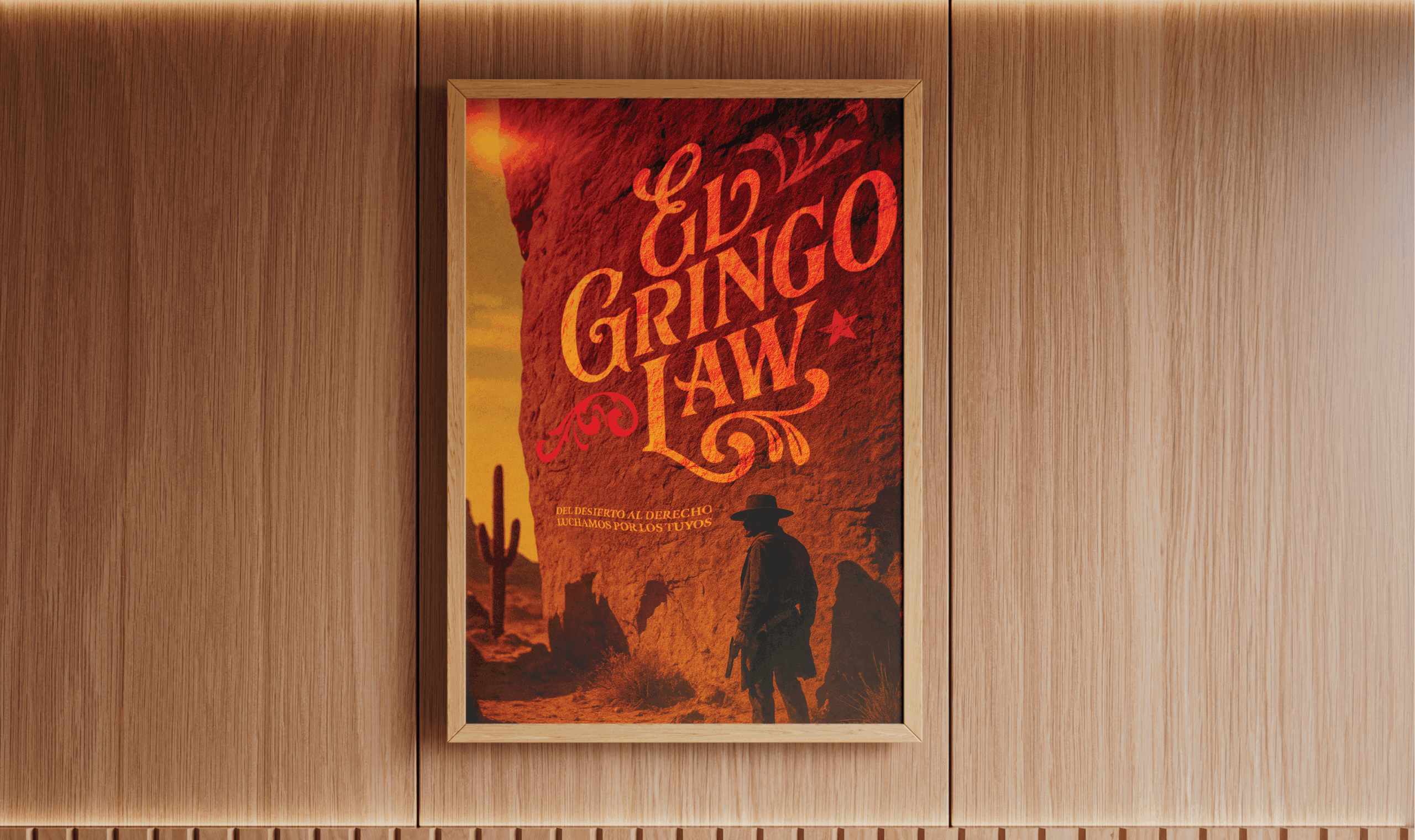 A framed poster titled 