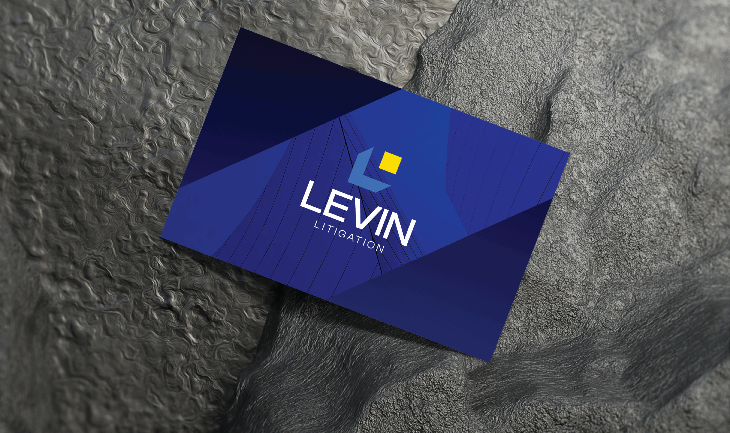 Blue business card with 